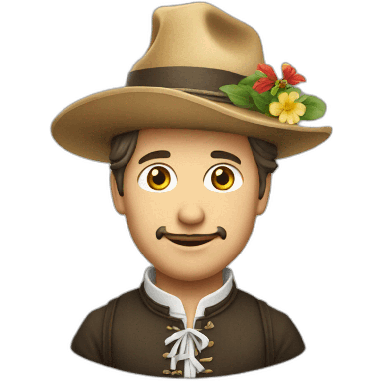 Swiss yang man in tracht suit with hat emoji