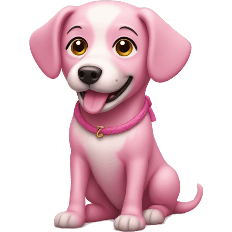 Pink dog emoji