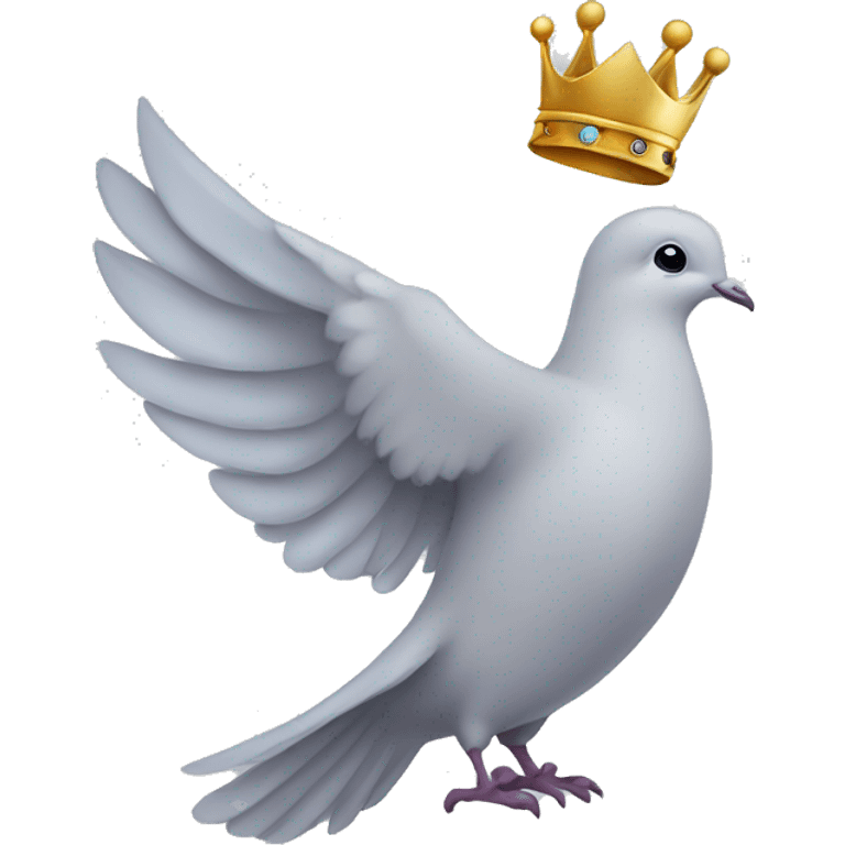 Dove with crown emoji