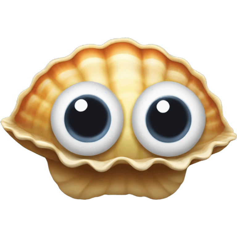 scalop shell with googly eyes emoji