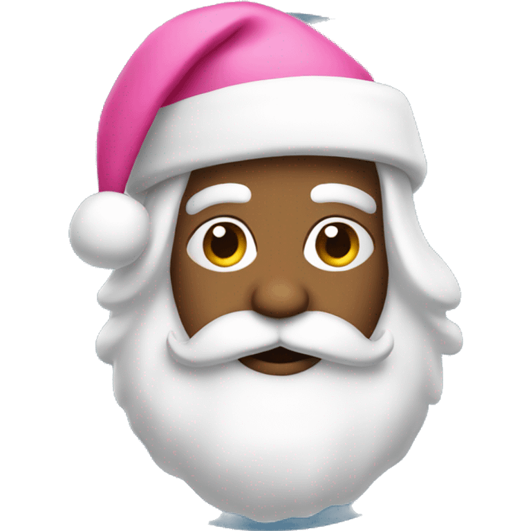 Santa with a pink Santa hat. emoji