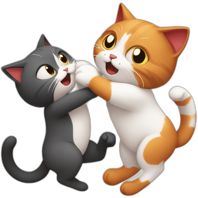 Red and white cat are fighting emoji