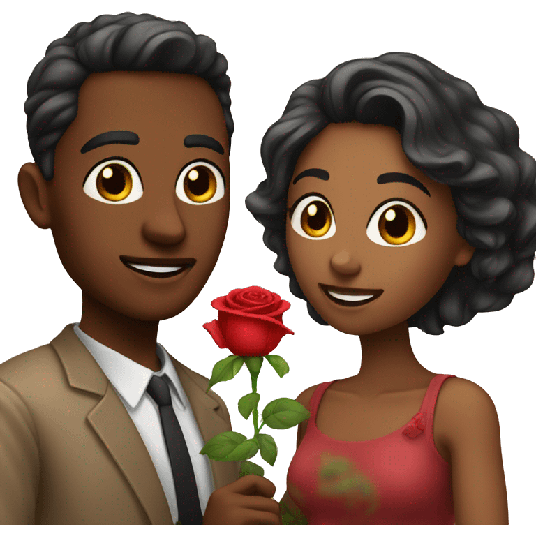 Couple with rose emoji