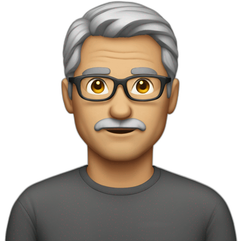 Middle-aged hacker no mustache emoji