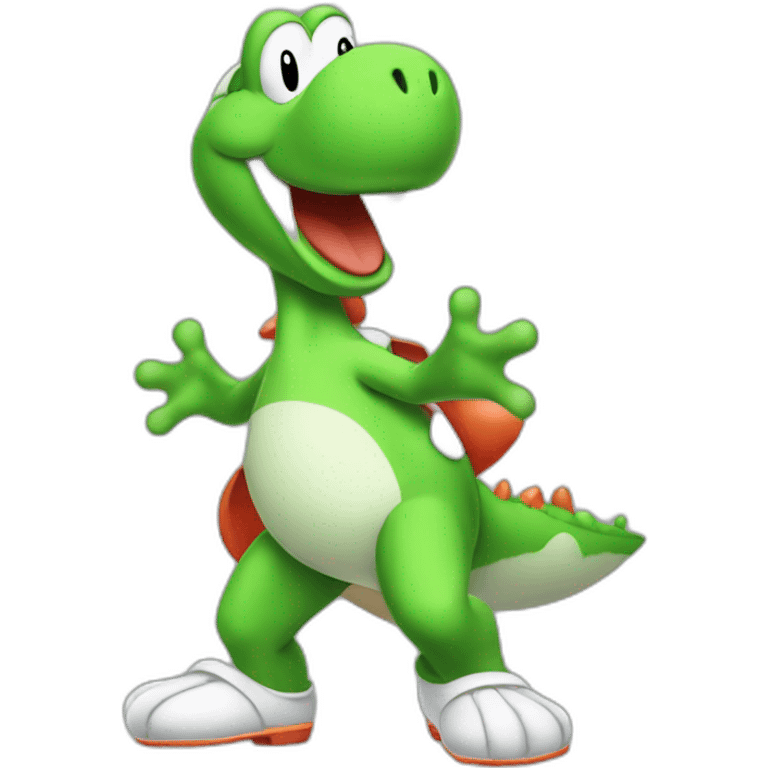 Green Yoshi doing the Ronaldo SUI emoji