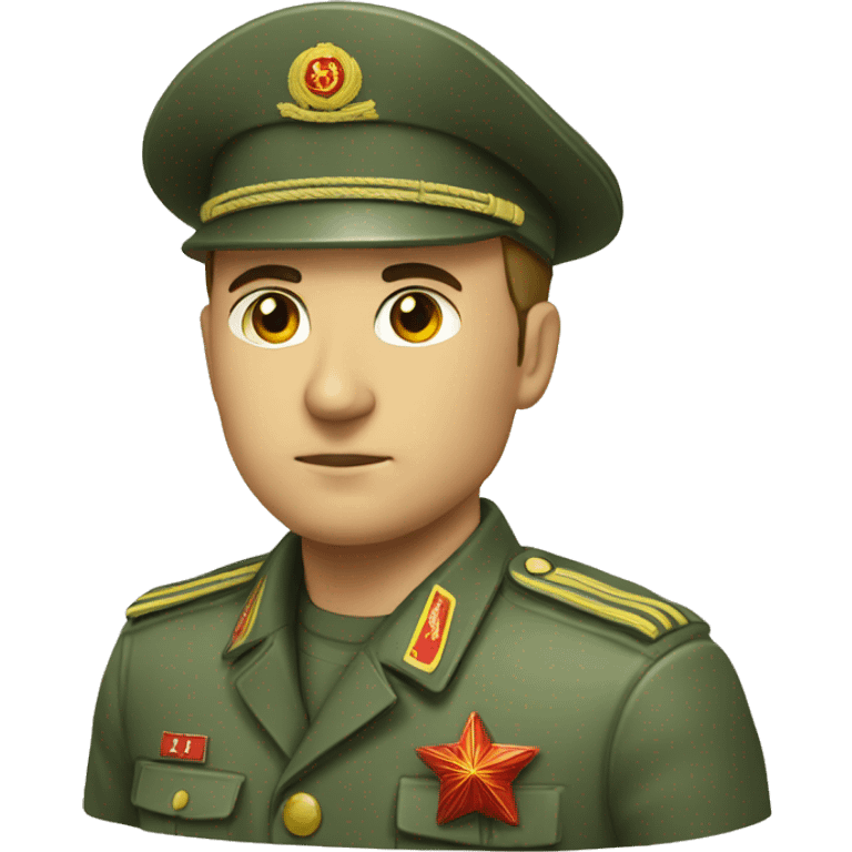 ussr soldier serious with military takes emoji