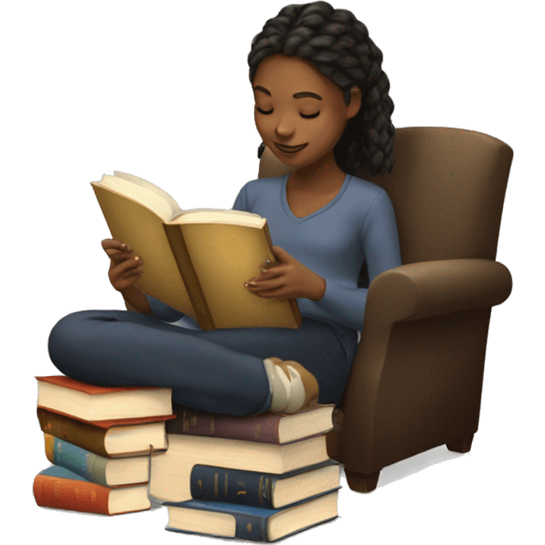 Girl Reading 100 Books  emoji