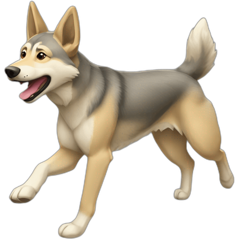 Czechoslovakian wolfdog running   emoji