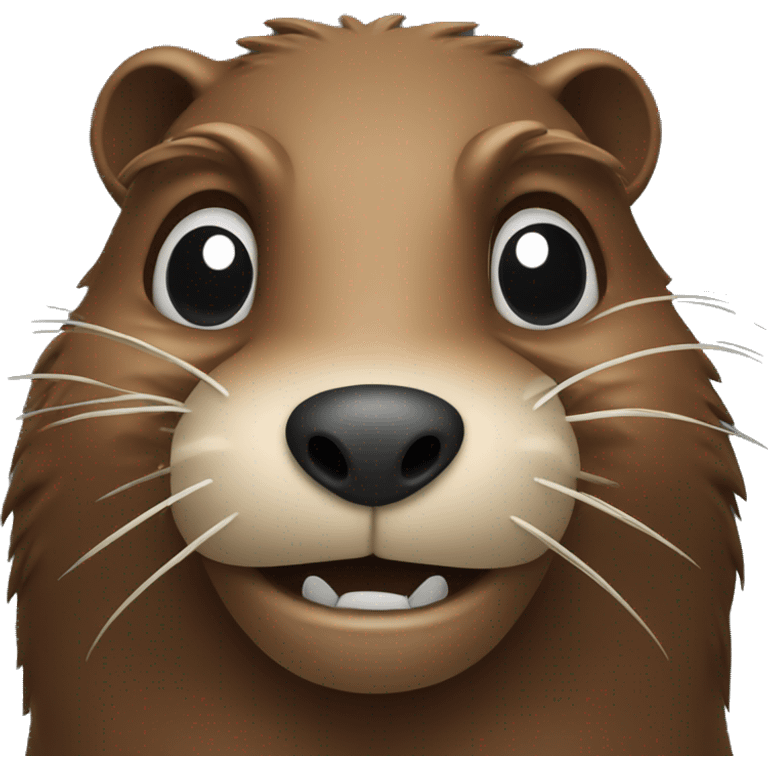 Scared beaver with hands near the mouth emoji