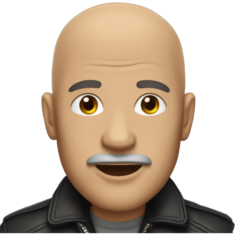 bald man in leather jacket emoji