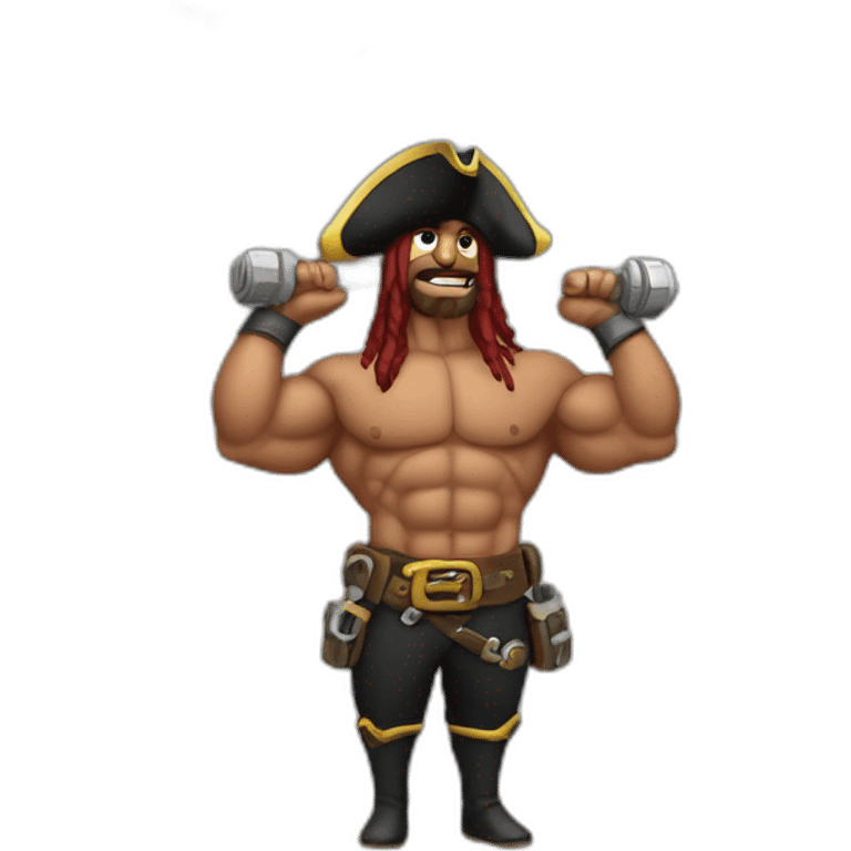 Bodybuilding Pirate with Cannons emoji