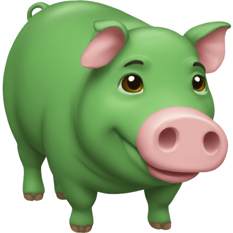 cerdito color verde emoji