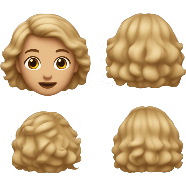 Memoji con el pelo de lado color castaño piel blanca   emoji