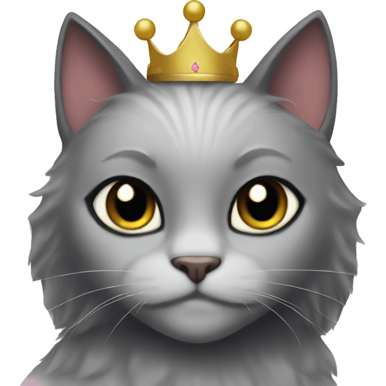 Black cat as a princess  emoji