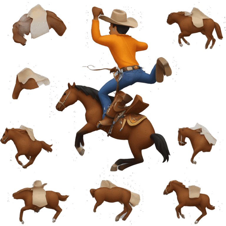 Cowboy busting a bronco emoji