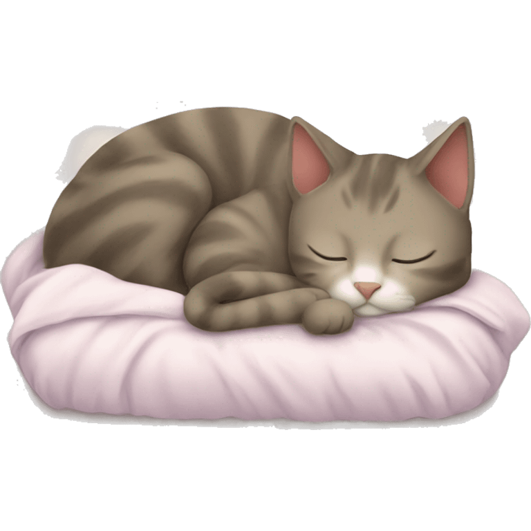 cat sleeping in bed emoji