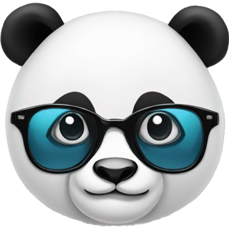 Panda avec des lunettes noires qui lève le doit vers le haut emoji