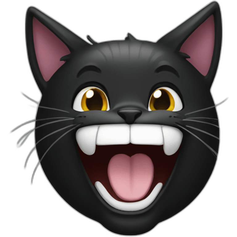 black cat laughing emoji