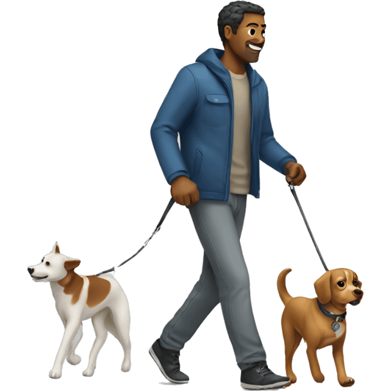 man walking dog emoji