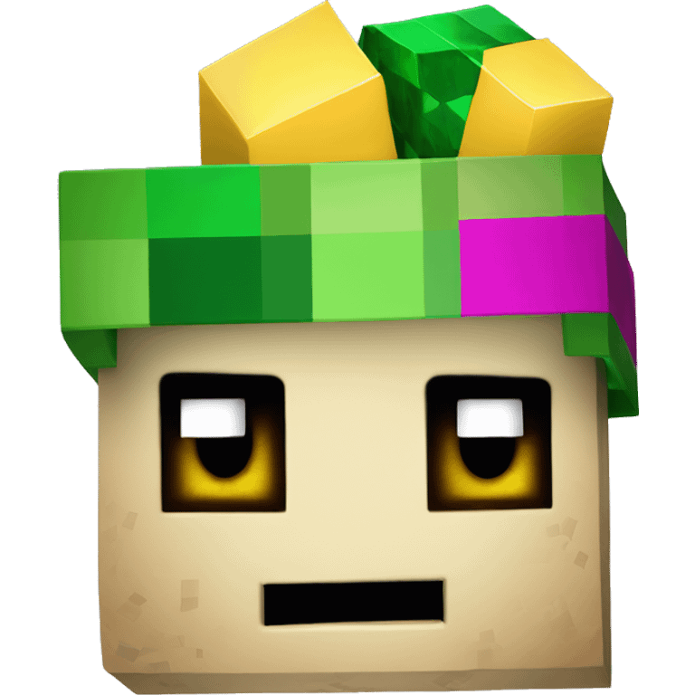 Minecraft creeper with a party hat  emoji