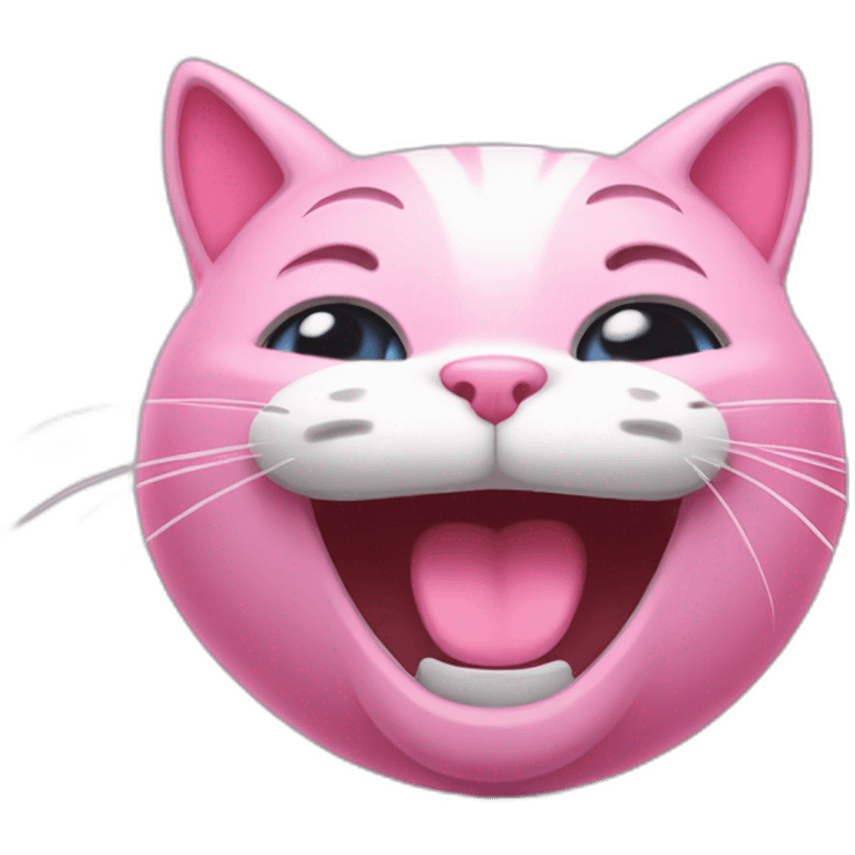 Pink Kitty cat with loud laughter emoji