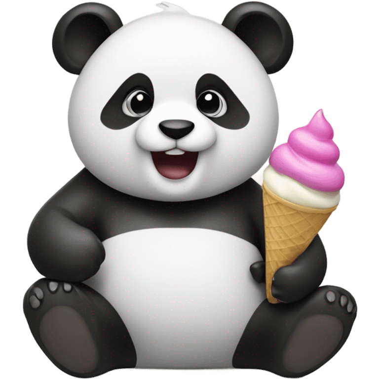 Panda eating ice cream emoji