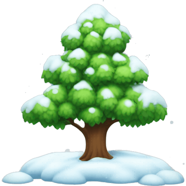 Ever green tree with snow  emoji