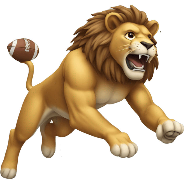 Lion scoring touchdown emoji