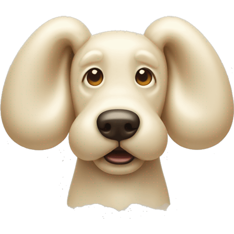 Cream colored balloon dog emoji