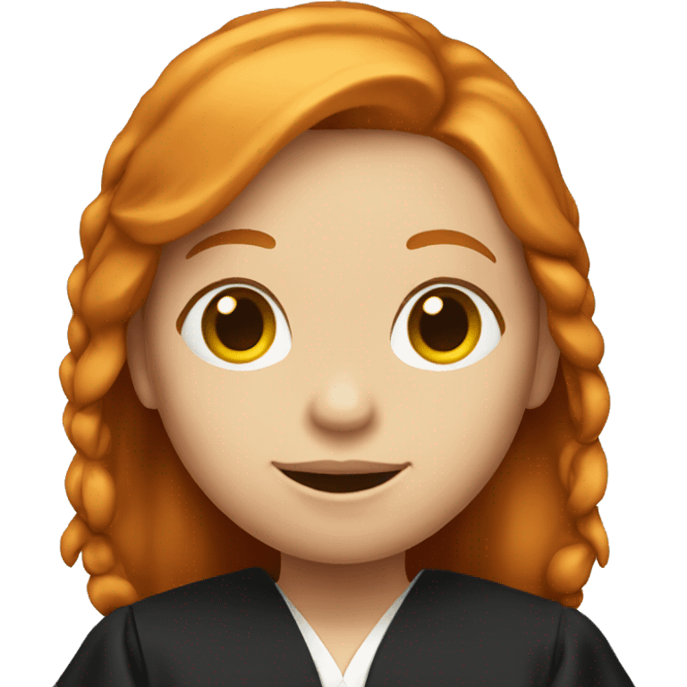 A ginger girl holding her degree emoji