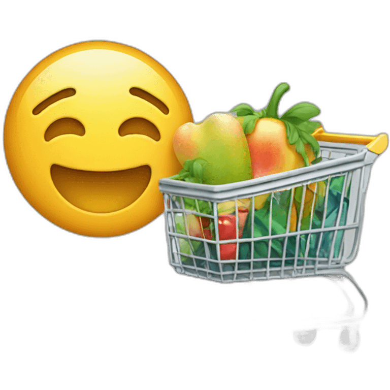 a phone and a shopping cart emoji