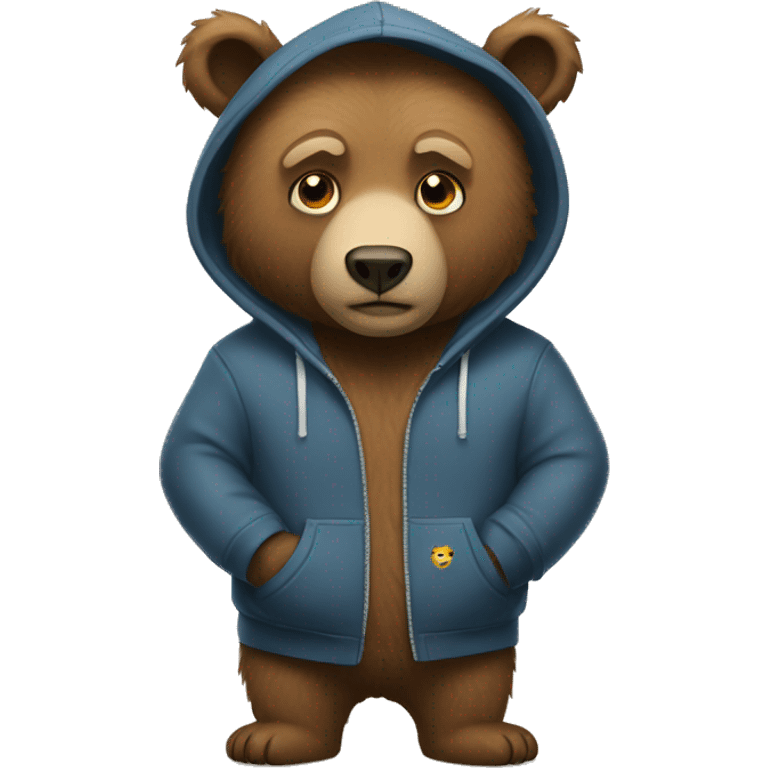 bear wearing hoodie emoji