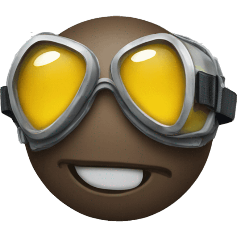 Emoji face crying under the goggle they wear emoji