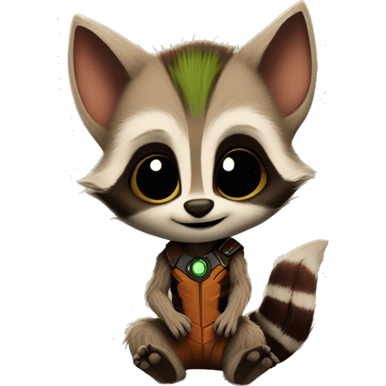 baby groot and rocket racoon emoji