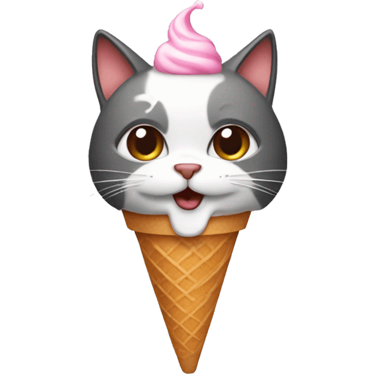 cat with ice cream emoji