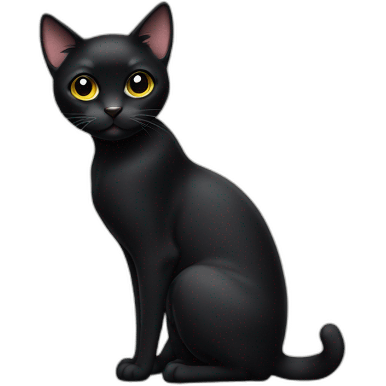 Big eyed black cat emoji