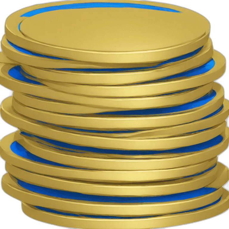 stack of shiny blue coins emoji