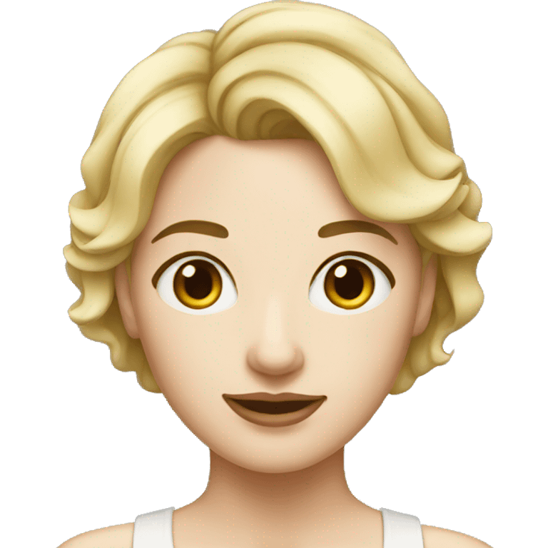 short hair white skin lady emoji