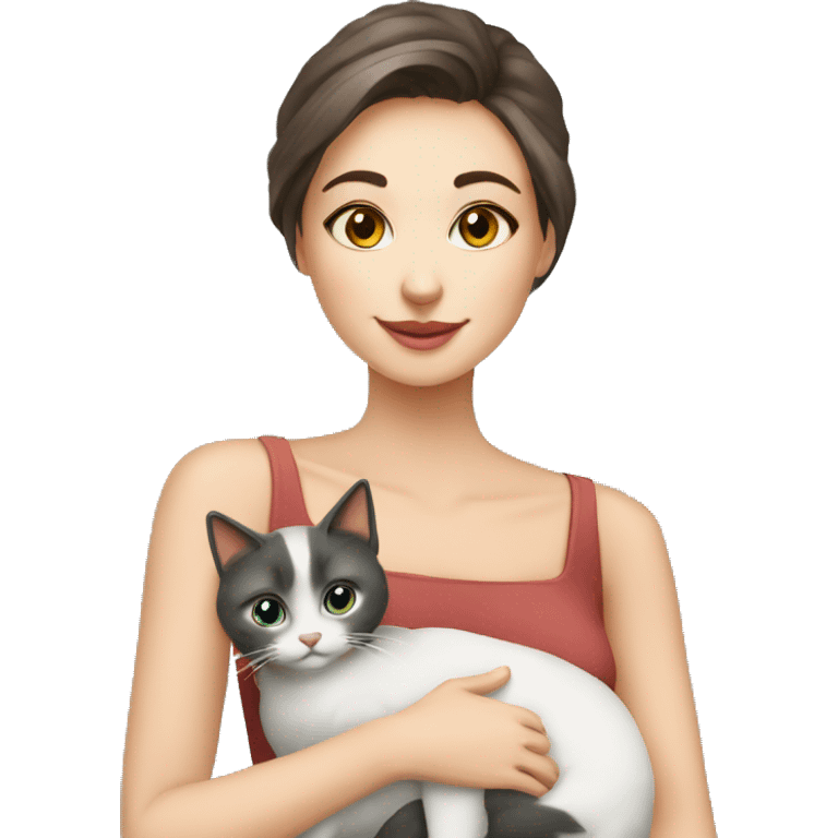 Copine qui caresse un chat siamois  emoji