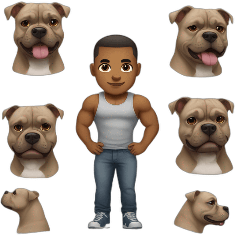 Strong guy with american bully face  emoji