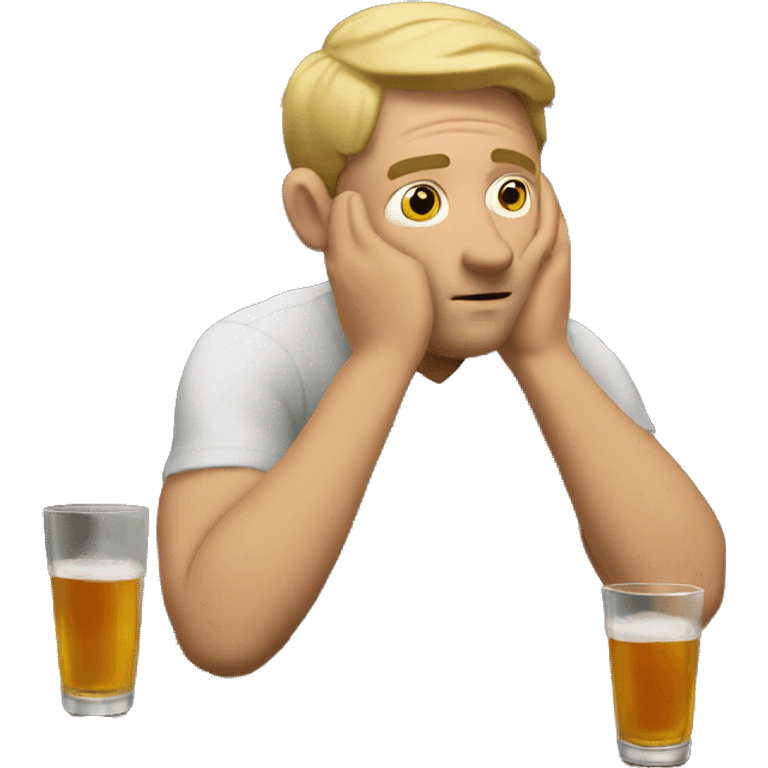 White man belligerently drunk at bar emoji