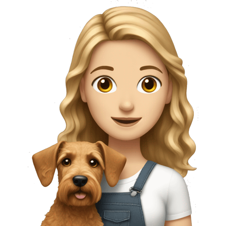 White girl with welsh terrier emoji