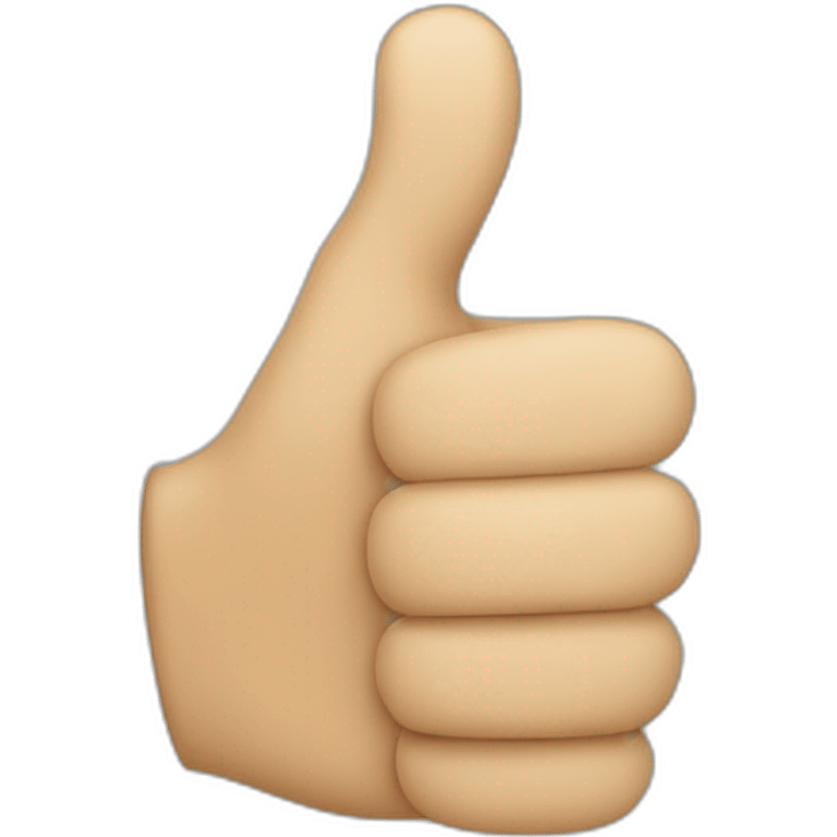 tesak thumbs up sign. The tip of the thumb is bent towards the fingers emoji