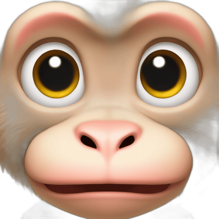 Bébé macaque albinos avec les yeux rouge emoji