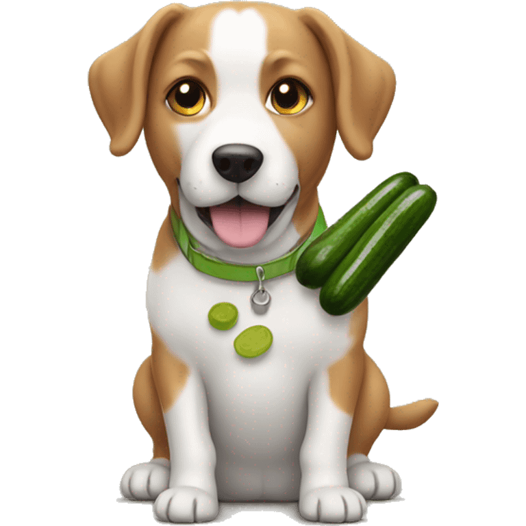 a dog with pickles emoji