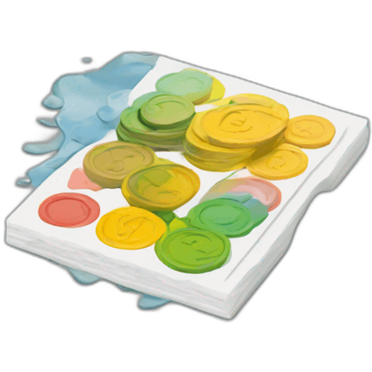 Paint palette with money on it  emoji