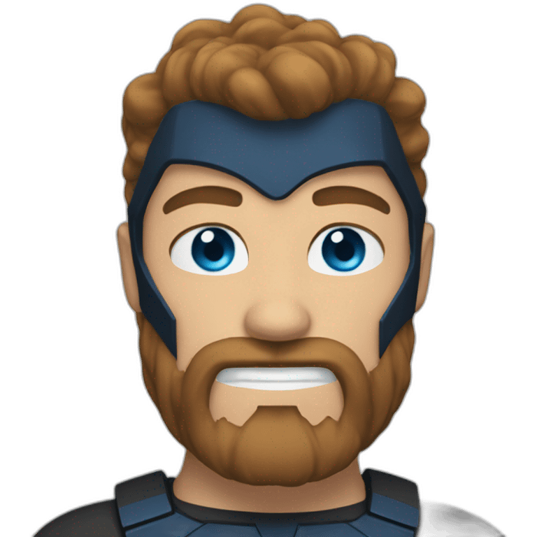 Batman Blue Eyes Brown Beard Muscle emoji