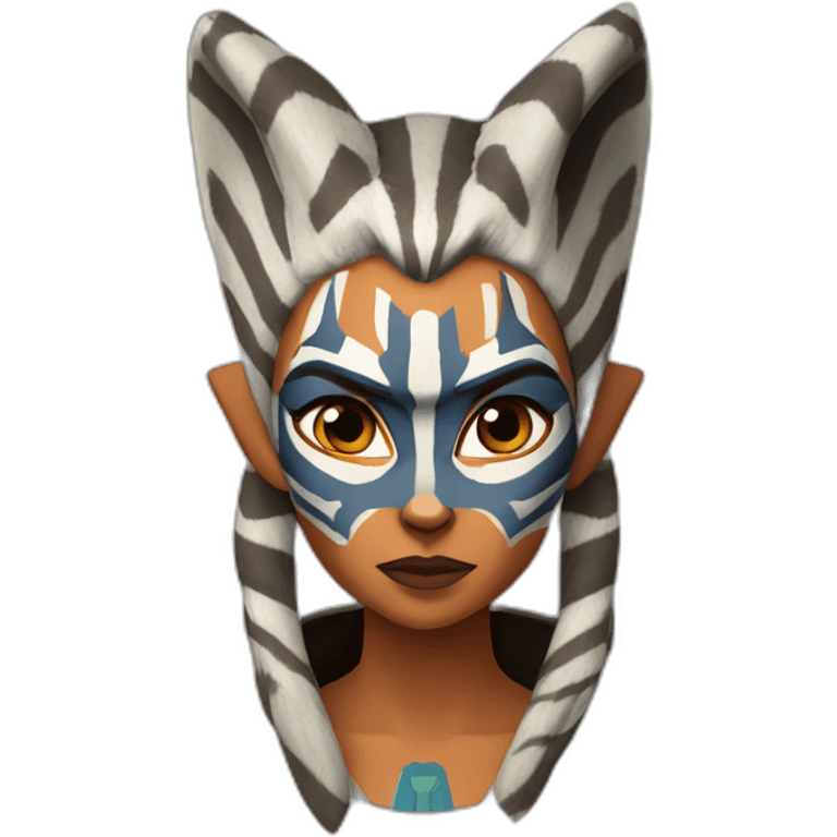 Horned Ahsoka Tano (Portrait, front facing, Apple iOS 17 style) emoji