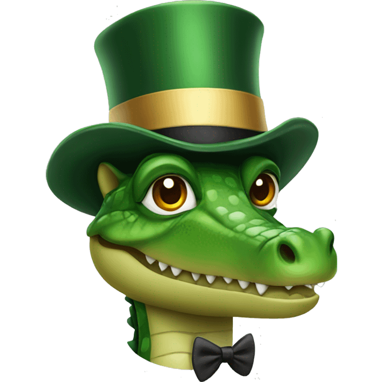 Crocodile wearing a top hat emoji