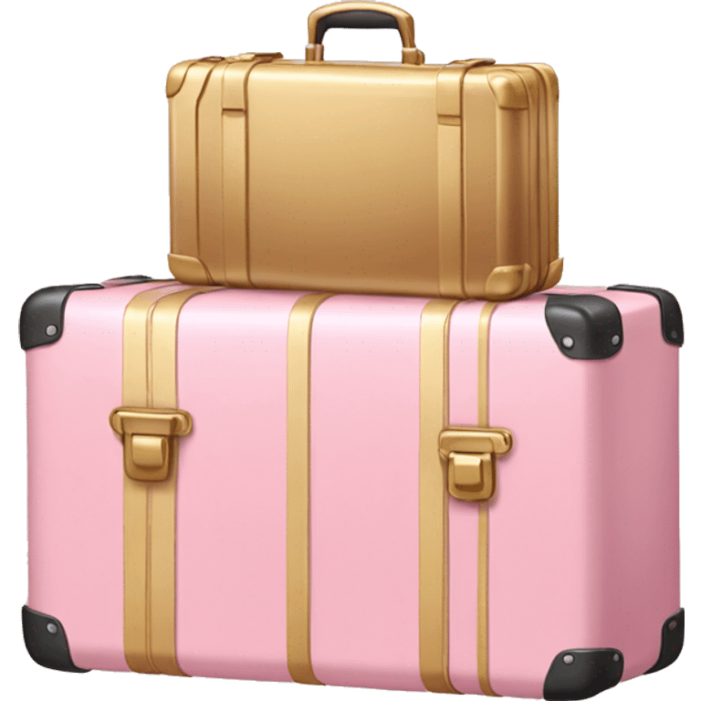 Light pink golden suit case  emoji